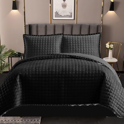 Piece quilted bedspread bed - 3,