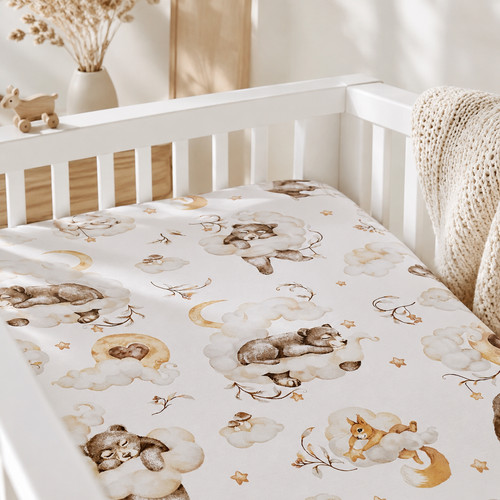 Brown teddy bears - bears, cot