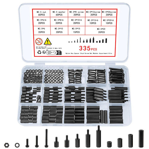 335pcs nylon spacer - 335pcs, m2.5