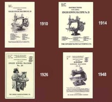 Singer 20 toy child sewing machine MANUAL INSTRUCTIONS 1910-1948 COMPLETE SET