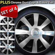 16" Black Silver Van Deep Dish Wheel Trims Hub Cap Covers For Motorhome.Sim157+