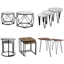 Set of 2 3 Coffee Nesting Table Set Sofa Side End Table Industrial Living Room