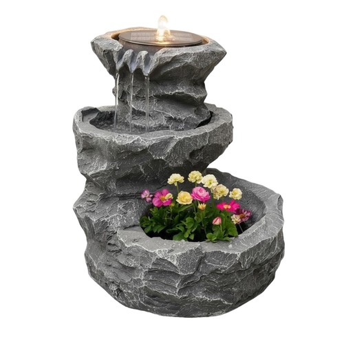 Gardenwize solar rock planter - rock,