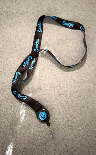 Cookies black plastic lanyard - black,