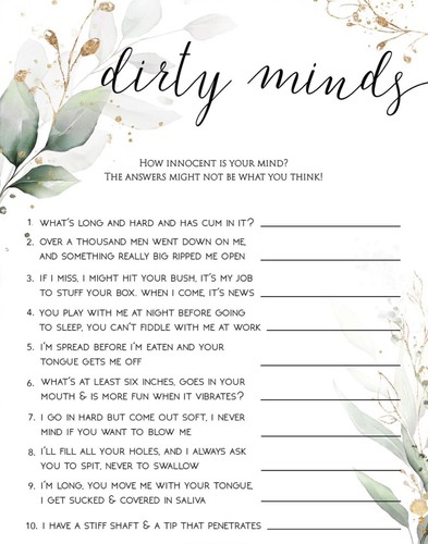 Dirty minds answers hen - dirty,