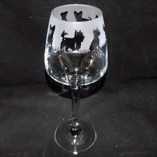 New 'YORKSHIRE TERRIER' Hand Etched Large Wine Glass and Gift Box - Unique Gift!