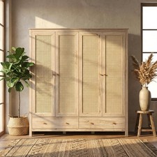 Willow Oak & Real Woven Rattan