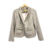 Dubarry Tweed Jacket Ladies UK Size 12 - Grey Check Blazer 100% Wool (14)