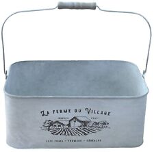 Rammento 37cm Zinc Trough Planter, Hanging Herb & Flower Plant Pot with Handles