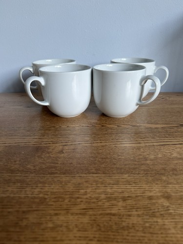 White denby plain mugs set - mugs,