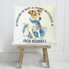 Jack Russell Cushion Cover Decorative Animal Portrait Novelty Vintage Dog Gift