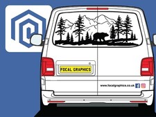 LARGE Bear Mountain Forrest Vinyl Decals For Camper Van Caravan Sticker Graphic