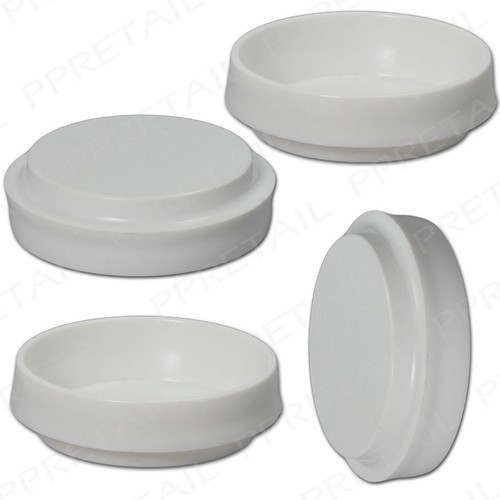 Large white castor cups - 4,
