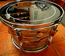 LUDWIG 1976 Vintage Blue Pearl Tom Tom Drum, 14" x 9.75" Blue/Olive Badge