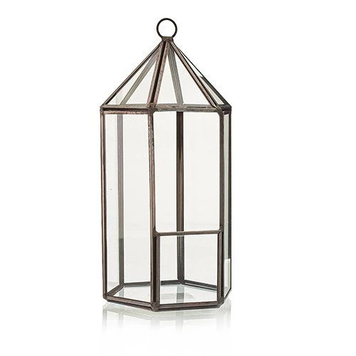 Glass terrarium lantern - glass,