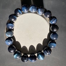 Blue Tiger’s Eye Stretch Bracelet - 10mm Natural Healing Crystal Gift - 0.98oz