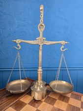 Vintage  Scales with Brass Weights Stands 60cm Tall