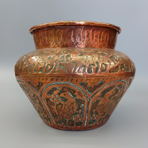 Antique copper planter arabic - copper,