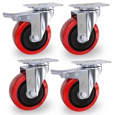 4 x Heavy Duty 100mm 700KG Rubber Swivel Castor Wheels Trolley Furniture Caster