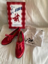 MISS L FIRE BOSTON RED RUBY VINTAGE DECO 30’s Style SHOES HEELS SIZE 39