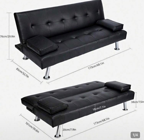 Black faux leather - leather, click