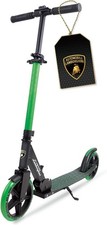 Lamborghini Kick Scooter for Kids, 200mm Big Wheels, Foldable, Kickstand, Green