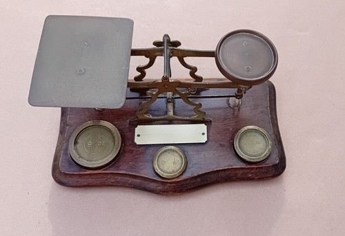 Antique brass postal scales - brass,