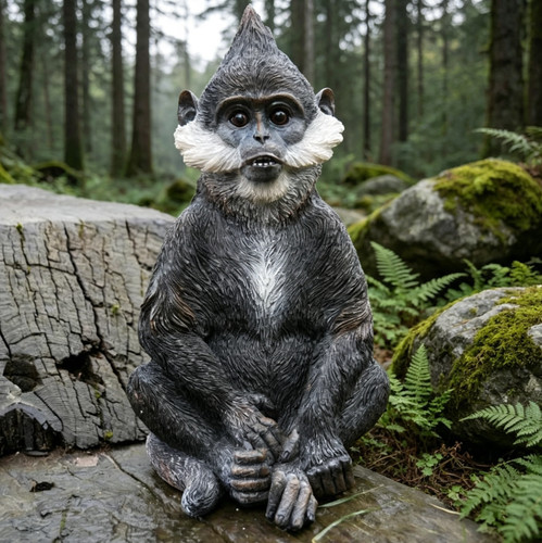 Sitting bearded monkey - sitting,