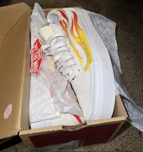 White flame vans - size, 9