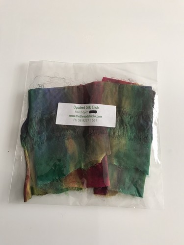 Textile hand dyed silk ends - silk,