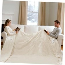 Electric Blanket King Size Dual Control - Heated King - 100" x 90" 2- White