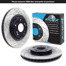 FRONT DRILLED GROOVED 300mm BRAKE DISCS PAIR FOR HONDA CIVIC EP3 K20 TYPE R VTEC