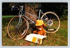 Social History RPPC: Raleigh Wisp Bicycle & Teddy Bear. Unposted.