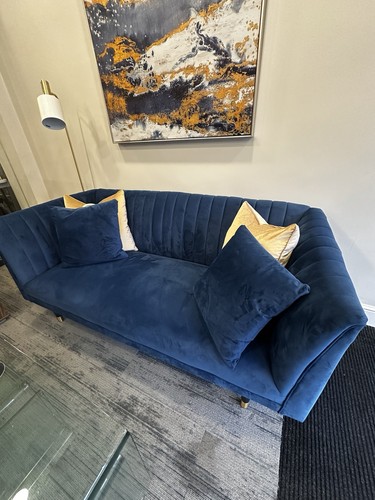 Blue velvet sofa - blue,