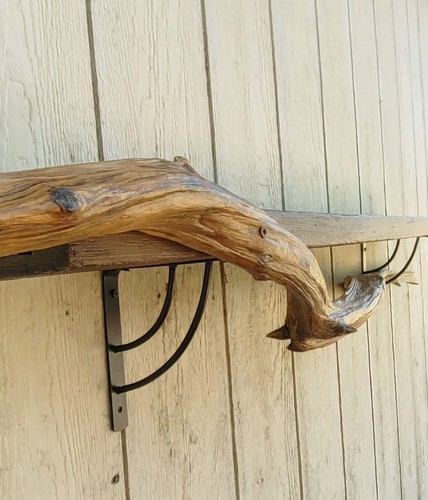 Handcrafted driftwood shelf - driftwood,