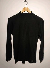 Mountain Warehouse UK 16 Merino Base Layer 1/4 Zip Black Long Sleeve Thermal