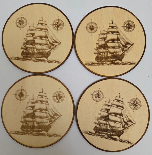 Engraved wooden nautical - engraved,