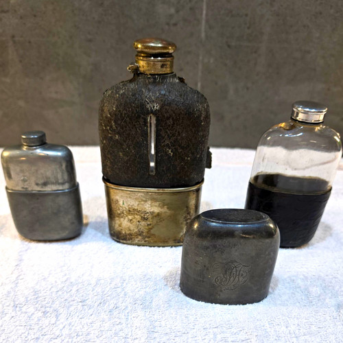 Antique hip flasks james - antique,