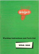 Welger Baler WSA350 Operators Manual and Parts List - WSA 350