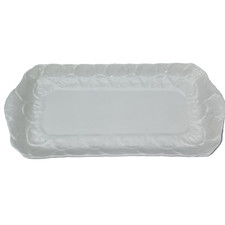 Wedgwood Countryware Sandwich Tray Bone China White Cabbage Leaf Pattern 29x14cm