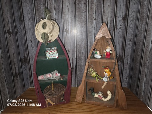 Pair cedar canoe wall - of,
