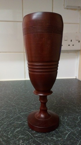 Old turned wooden - drinking, cup