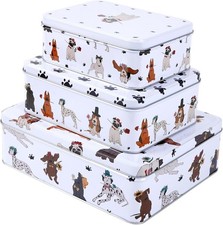 Cake storage tins set of 3 cute puppy Air tight food storage container gift idea