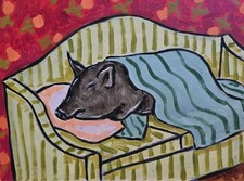 Sleeping pot belly Pig - Art