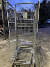 Heavy Duty 3-Sided Warehouse Cage Trolley