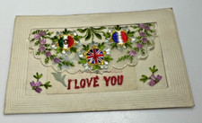 WW1 Silk Postcard I Love You