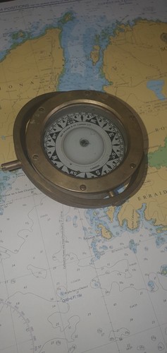 Brass ships compass with - brass,