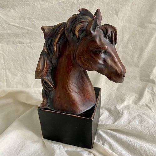 Vintage resin horse head bust - horse,