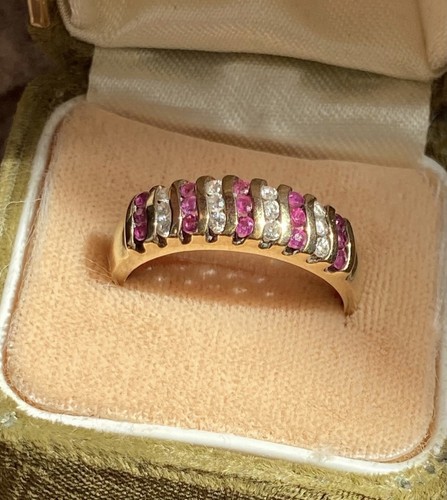 Vintage 9ct gold ruby and - and, cz