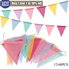 12-60pcs Triangle Flags Bunting Banner Outdoor Bunting for Garden Waterproof